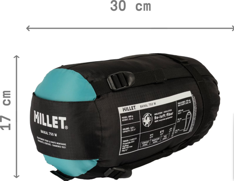 Vreća za spavanje Millet BAIKAL 750 REG 10°C