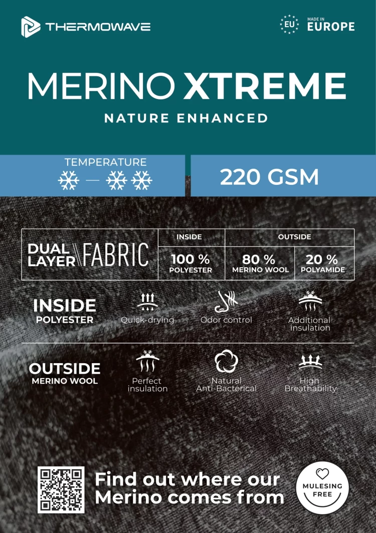 Majica Thermowave MERINO XTREME TURTLENECK LSS GSM 220