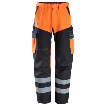 Hlače Trousers Reinforced Front of Leg, High-Vis Orange Class 1
